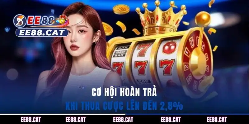 Cơ hội hoàn trả khi thua cược lên đến 2,8%